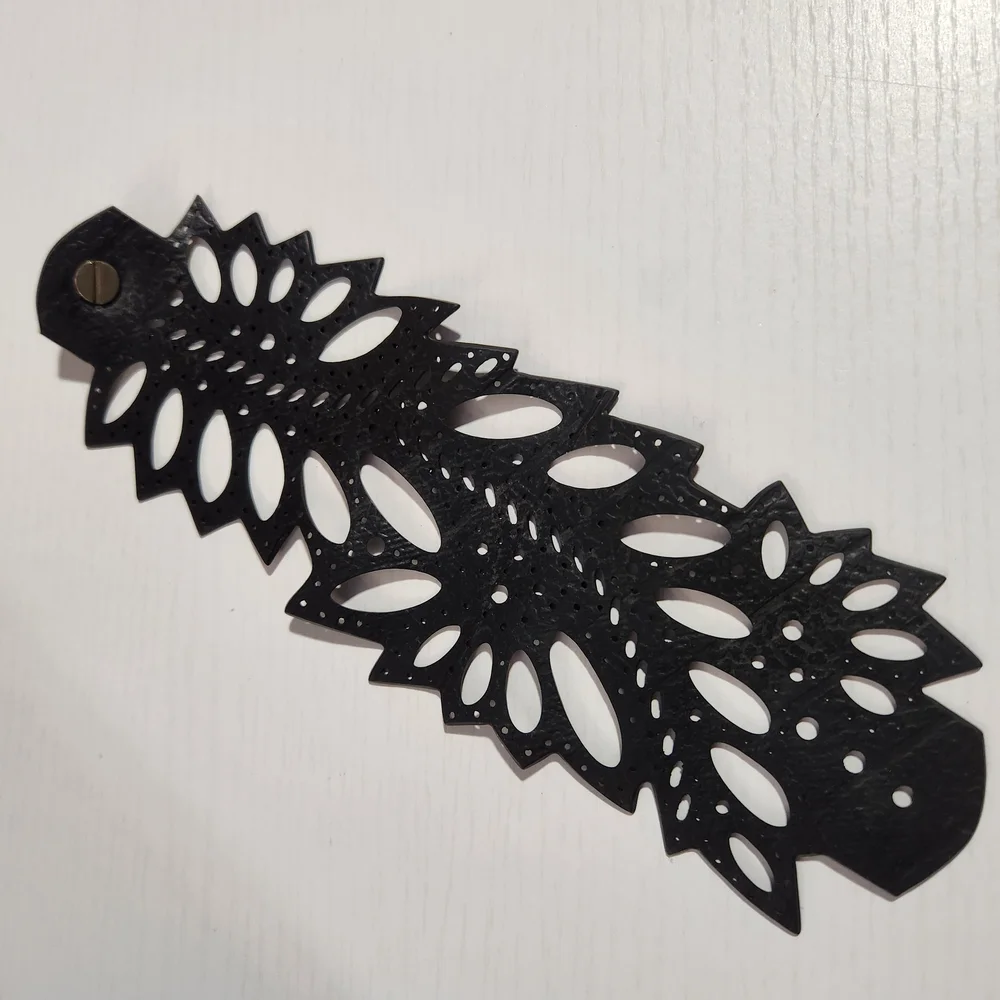 Black Intricate Cutout Wristband
